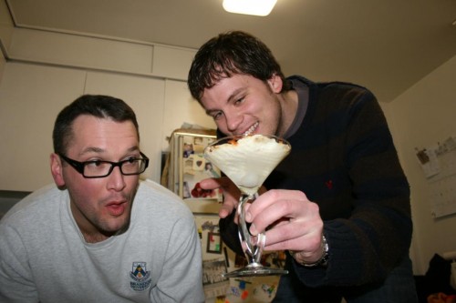 Keith and Grant marvel at the science of cheese making gin cloudy.