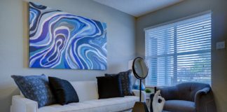 distinctly decorated living room
